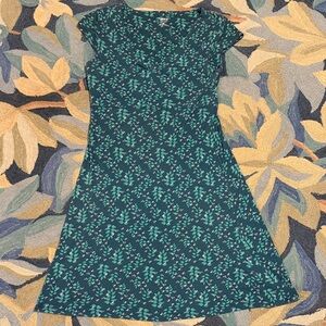 Toad&Co Rosemarie Dress Green Leaf Print size medium